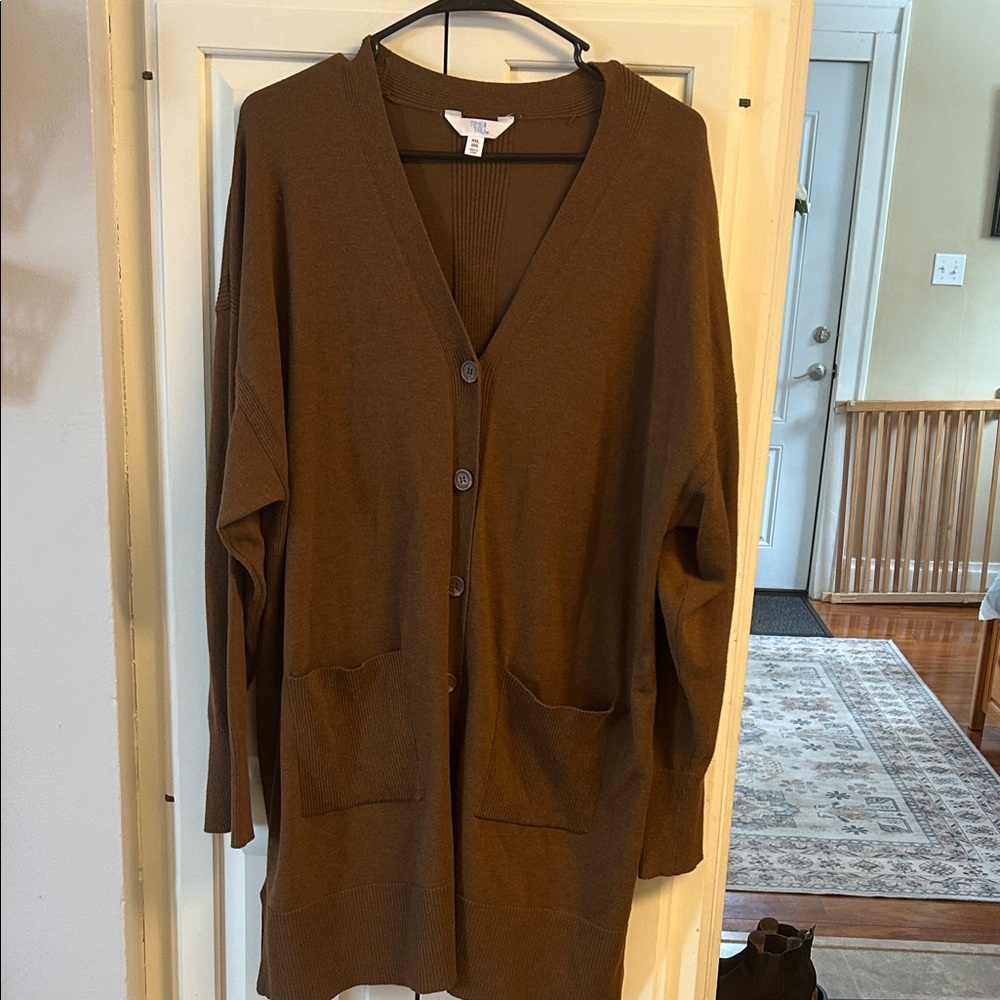 Time and Tru Chocolate Cardigan Sweater